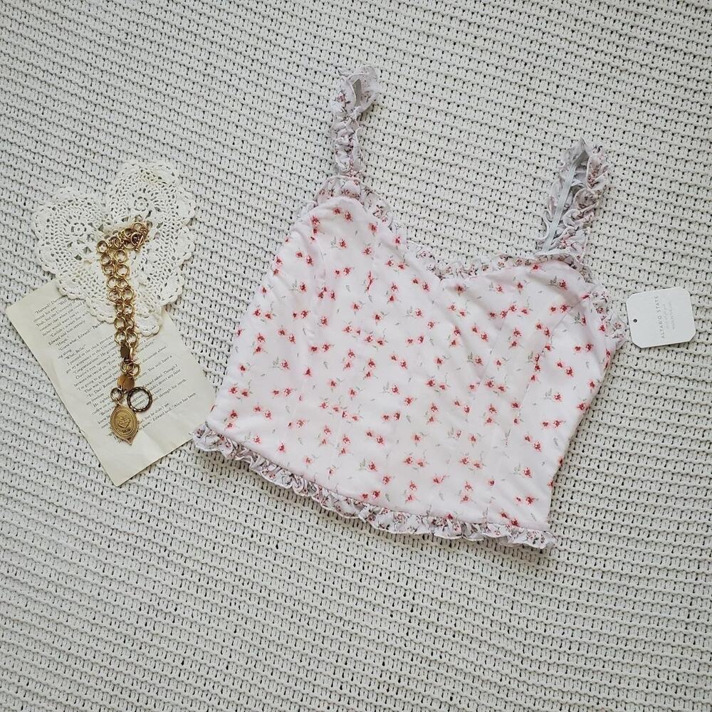 Altard state floral ruffle tank top